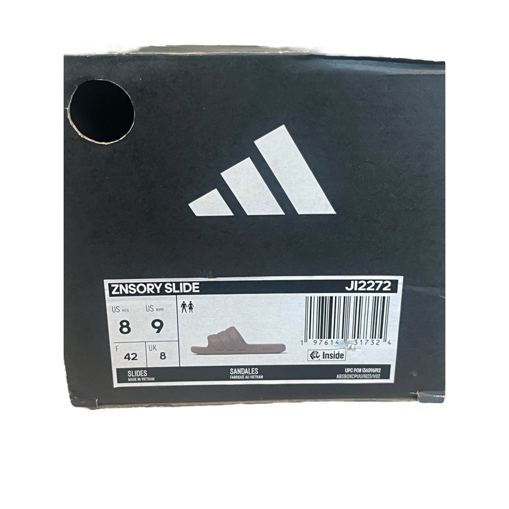 Adidas ZNSORY Slide Men's Size 8 Cloudfoam Brown 3 Stripe Sandals - Picture 9 of 9